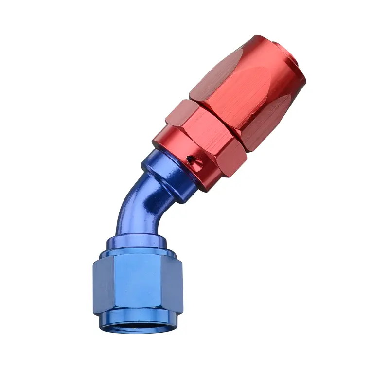 Fragola -8An X 45 Degree Pro-Flow Hose End - Blue/Red 1