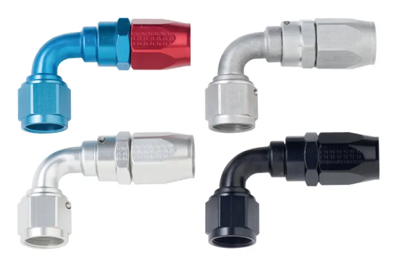 Fragola -8An X 90 Degree Power Flow Hose End - Blue/Red 1