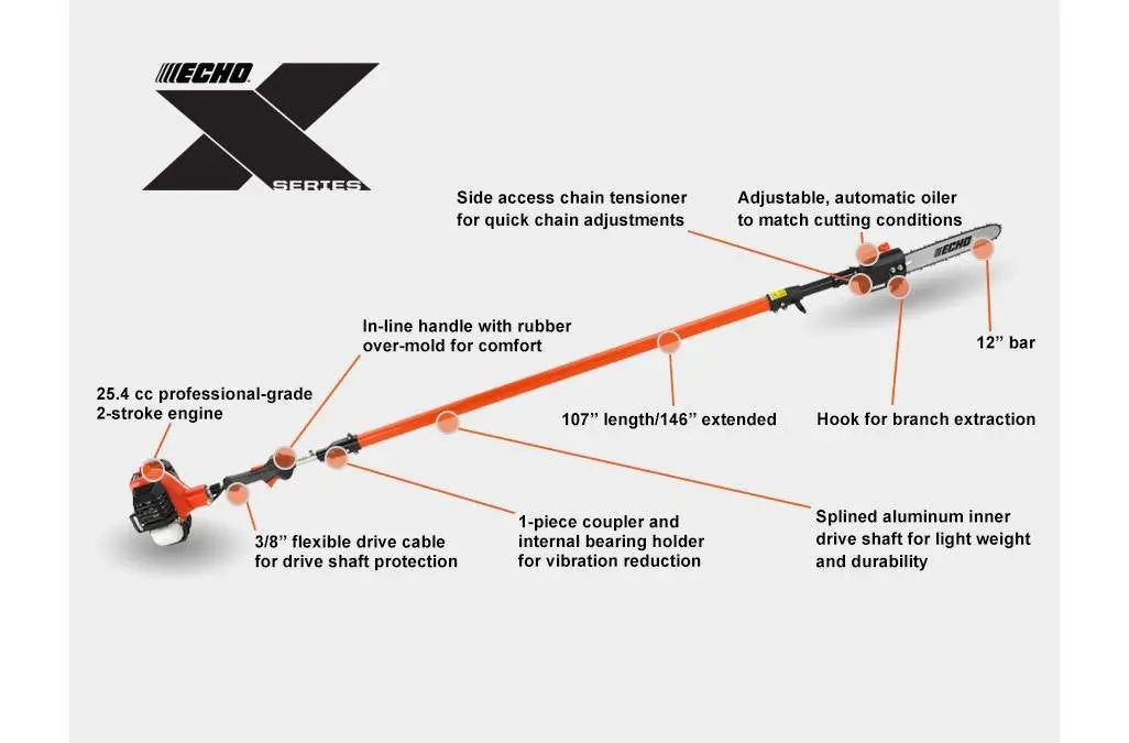 Echo Ppt‑2620H – Telescoping Pole Pruner | 25.4Cc 2‑Stroke Engine 2
