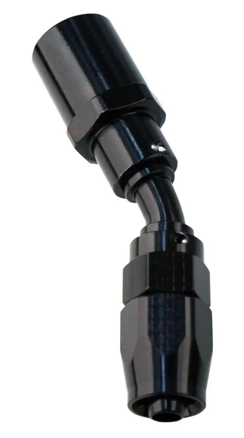 Fragola -12An Male Rad. Fitting X 45 Degree Pro-Flow Hose End - Black 1
