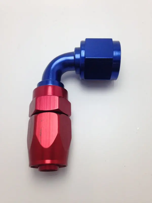 Fragola -10An Nut X -12An Hose 90 Degree Reducing Hose End - Blue/Red 1