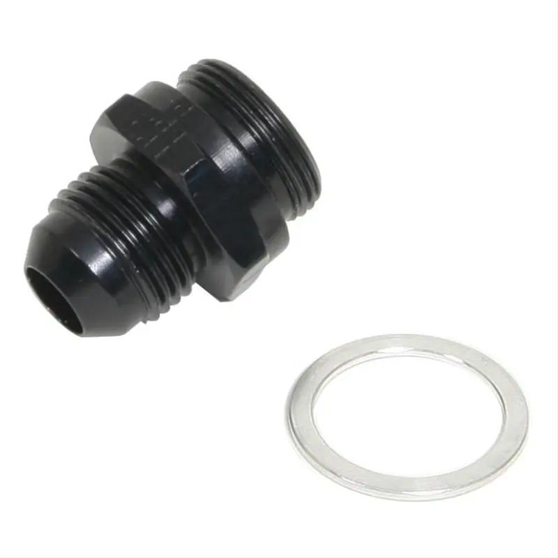 Fragola -8An X 7/8-20 Male Adapter-Dual Feed - Black 1