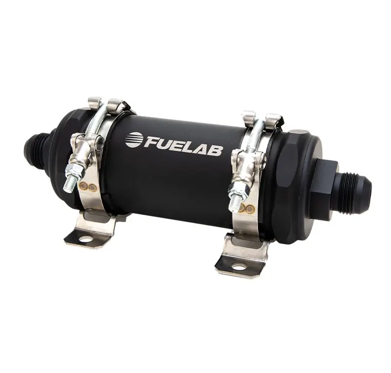 Fuelab Pro Series In-Line Fuel Filter (10Gpm) -10An In/-12An Out 6 Micron Fiberglass - Matte Black 1