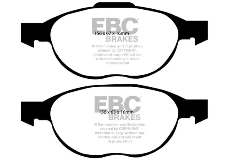 Ebc Yellowstuff Front Brake Pads For 2012+ Ford C-Max 2.0L Hybrid 1