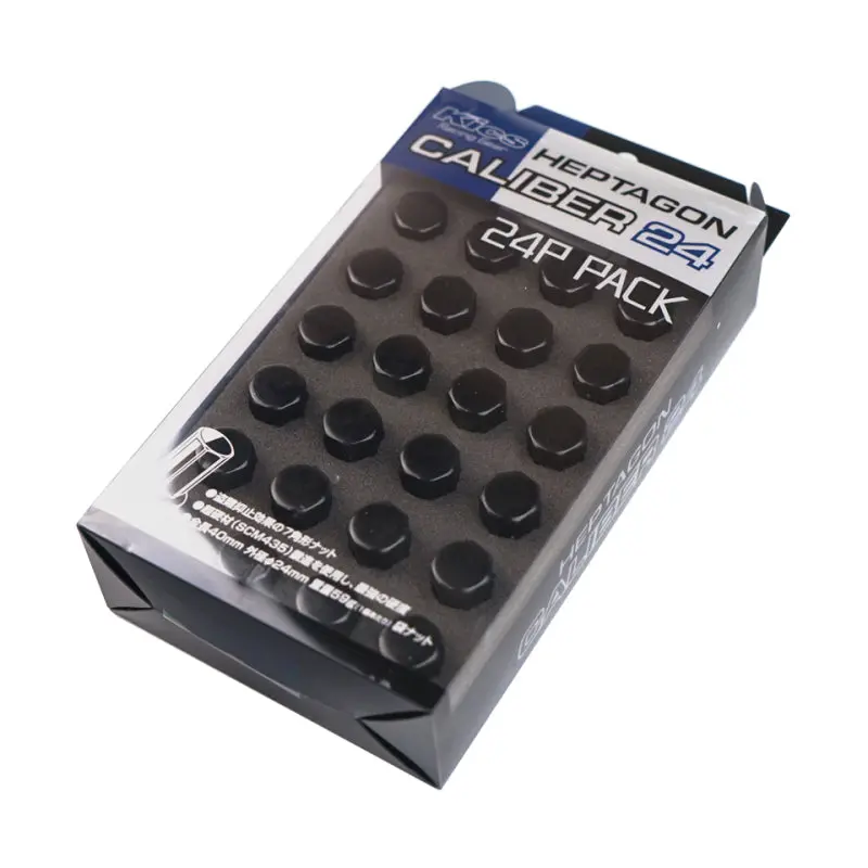 Project Kics Caliber 24 Lug Nut Set – 12X1.50 Thread Pitch, 6-Hole Pattern, 24-Piece Black Anodized Kit 1