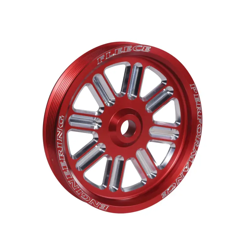 Fleece Performance Red Dual Pump Spoke Pulley For Dodge Cummins – Compatible With Fpe Bracket 1