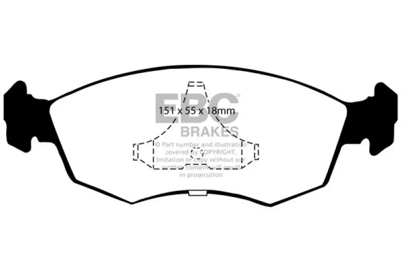 Ebc Redstuff Front Brake Pads For 1985–1989 Mercury Merkur Scorpio 2.9L 1