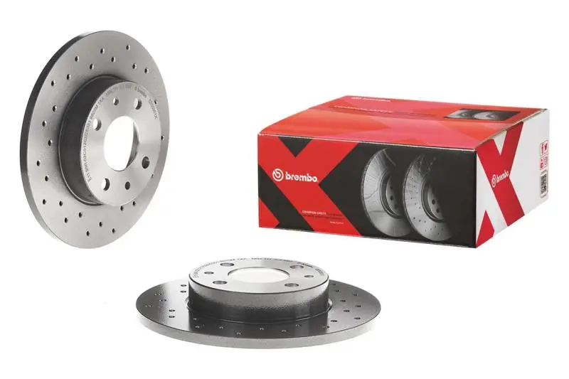 Brembo 08-12 Volvo C30/06-12 C70/04-11 S40 Front Premium Xtra Cross Drilled Uv Coated Rotor 1