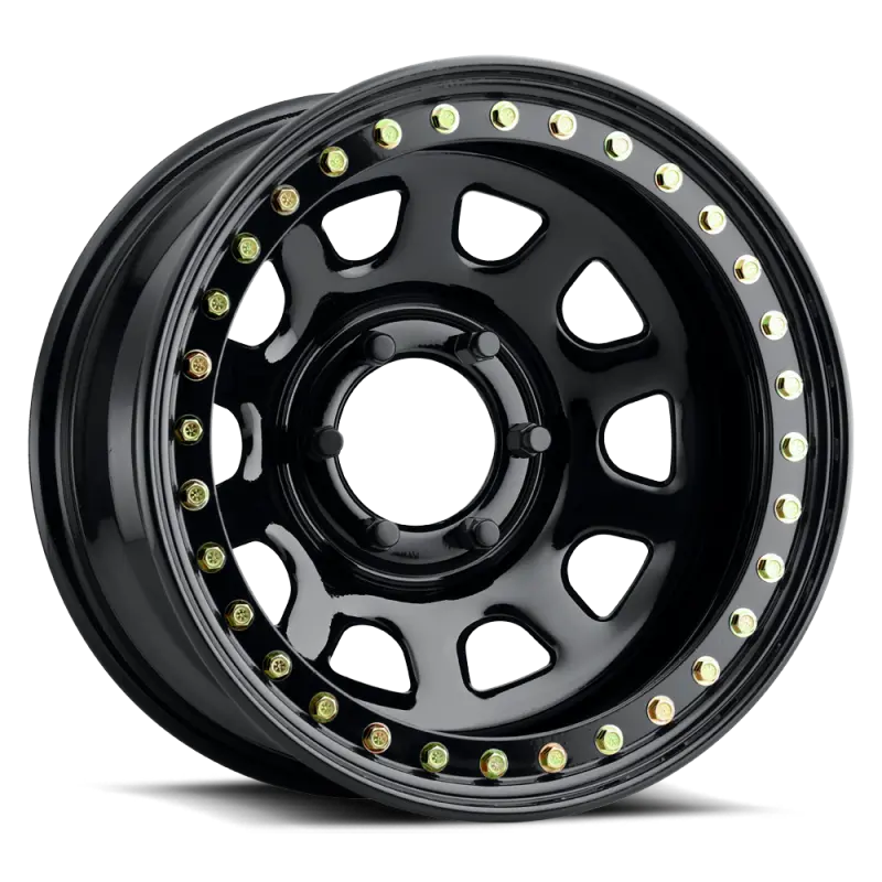 Raceline Rt51 Daytona Rock Beadlock Wheel: 15X8", 5X114.3, -19Mm Offset, 83.82Mm Bore, Gloss Black 1