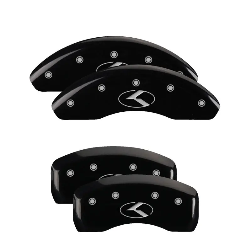 Mgp Engraved Caliper Covers For Kia – Front & Rear, Black Finish With Silver Accent 1