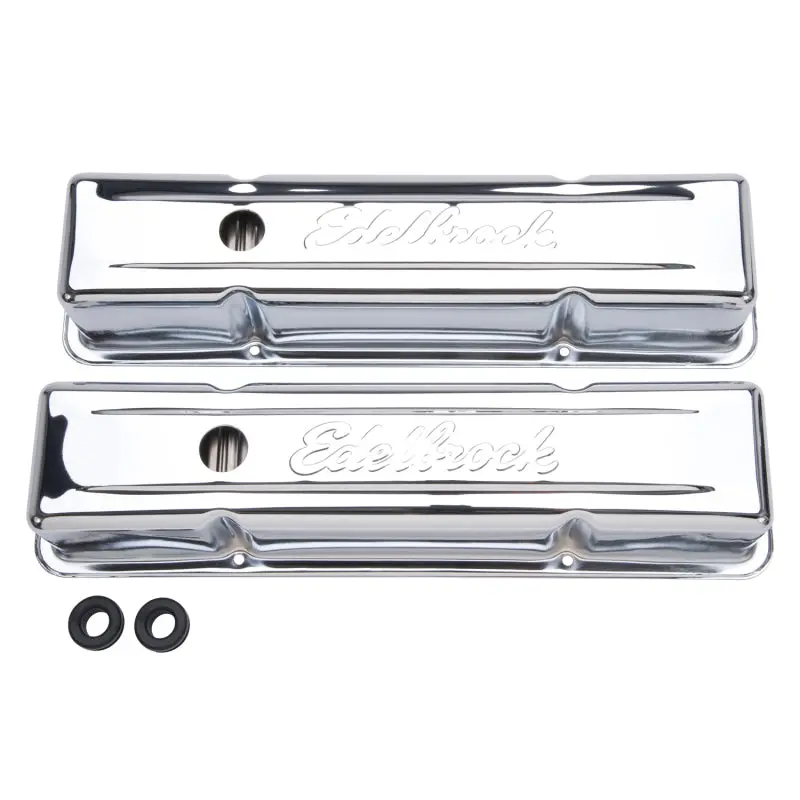 Edelbrock Signature Series Tall Chrome Valve Covers – Fits Chevrolet Small-Block V8 (262–400 Ci), 1959–1986 1