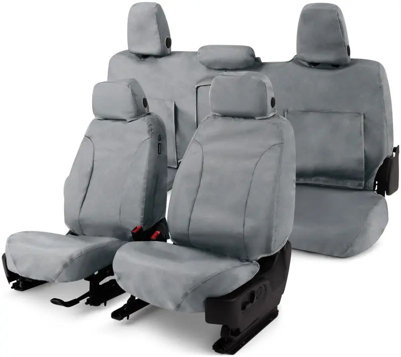 Covercraft Waterproof Polyester Seat Covers For 2014–2021 Toyota Tundra – Custom-Fit Front Row, Gray 1