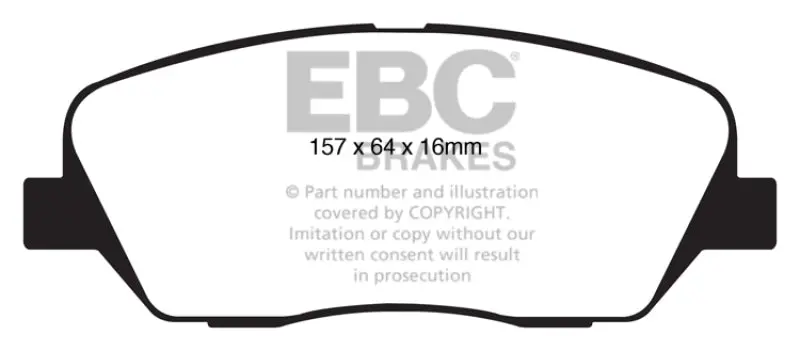 Ebc Yellowstuff Front Brake Pads For 2008–2011 Kia Borrego 3.8L 1