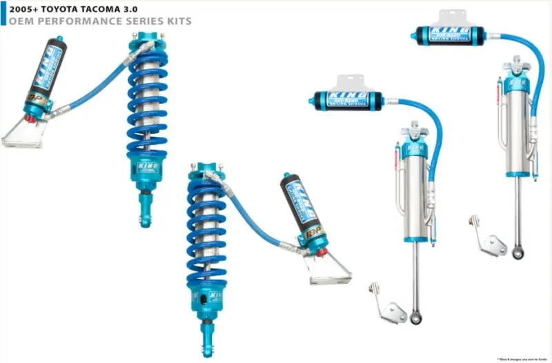 King Shocks Stage 3 Front Coilover Kit For 2005+ Toyota Tacoma (6-Lug) – 3.0" Body, Internal Bypass, Adjustable Rebound 1