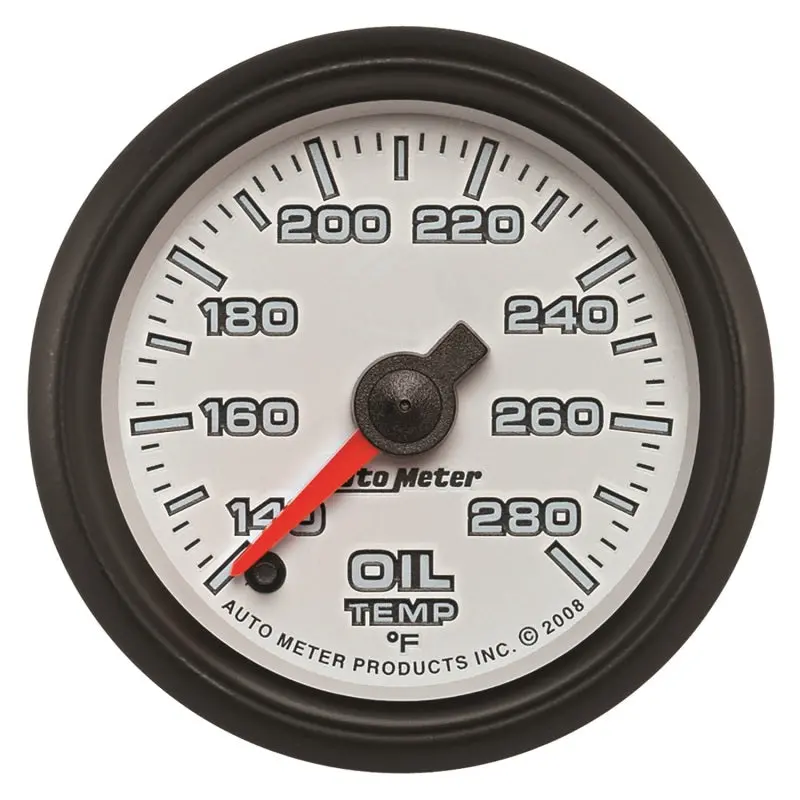 Autometer Pro-Cycle Digital Oil Temperature Gauge – 2-1/16", 140–280°F, White Face 1