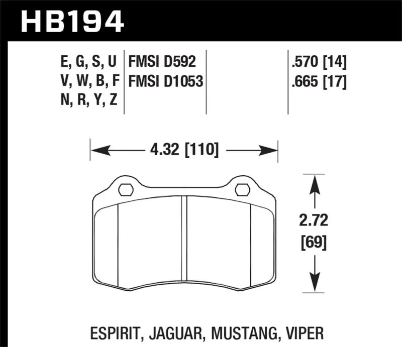 Hawk 10-11 Chevy Camaro Ss Dtc-60 Race Rear Brake Pads 2