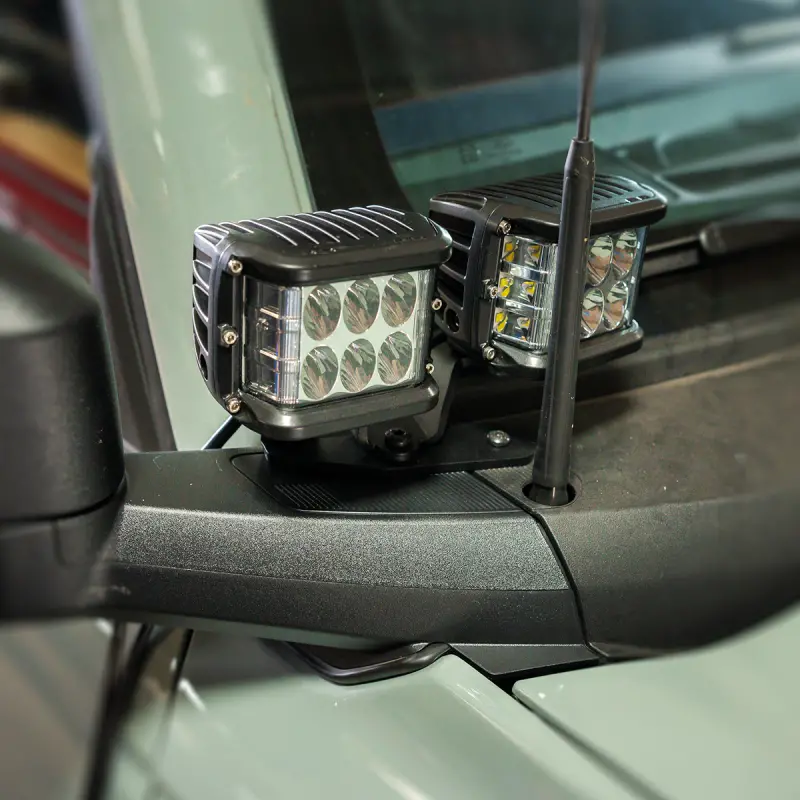 Cali Raised Ditch Light Mount Kit For 2021+ Ford Raptor – Includes Four Amber Led Pods (Two 3X2” & Two 3.5” Round) 1