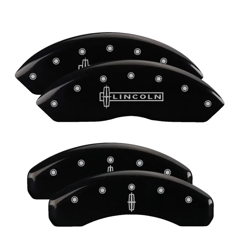 Mgp Engraved Caliper Covers For Lincoln – Front & Rear, Black Finish With Silver Accent 1