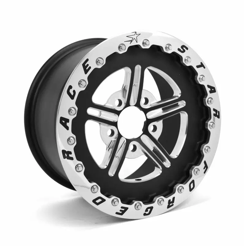 Race Star Pro Forged 15X10 Wheel – 5X4.5" Bolt Pattern, 4" Backspace, Black Anodized/Machined Finish 1