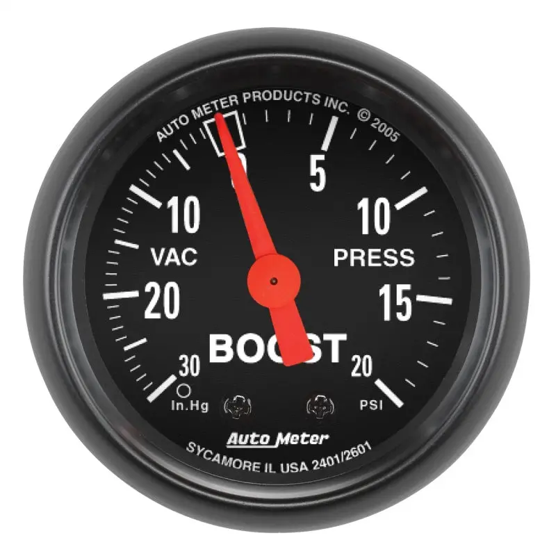 Autometer Z-Series Mechanical Boost/Vacuum Gauge – 52Mm, 0–20 Psi Range 1
