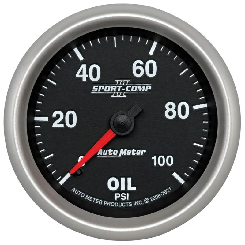 Autometer Sport-Comp Ii Mechanical Oil Pressure Gauge – 2-5/8" Dial, 0–100 Psi 1