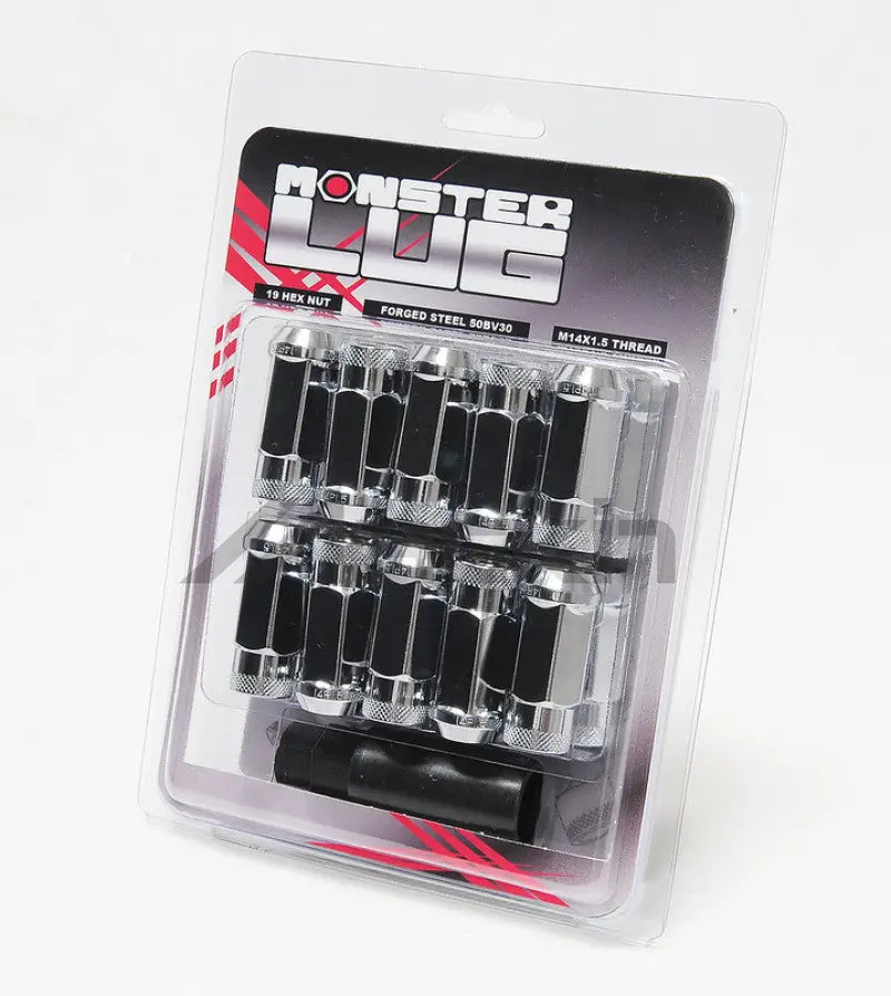 Wheel Mate Monster Open-End Lug Nut Kit — Chrome Finish, 1/2-Inch Thread, 20-Piece Set 1