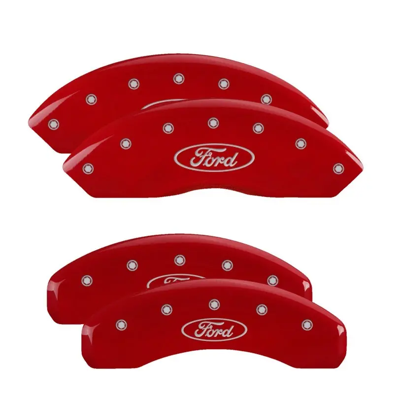 Mgp Engraved 4-Piston Caliper Covers – Ford Red & Silver Finish For 2019 Ford Ranger 1