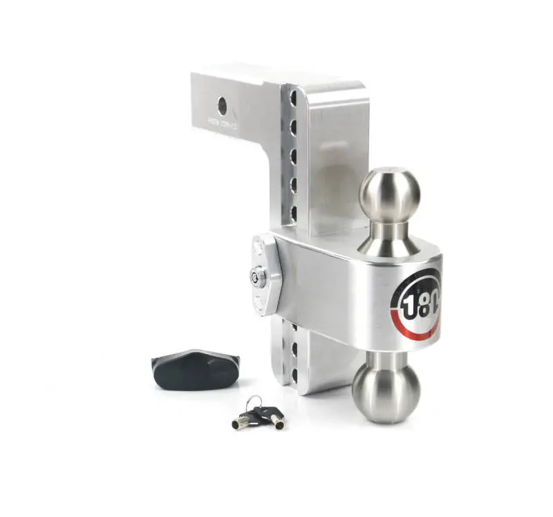 Weigh Safe 180 Aluminum Adjustable Drop Hitch – 8 In Drop, 2.5 In Shank, 10,000 Lb Wt / 18,500 Lb Gtw Capacity 1