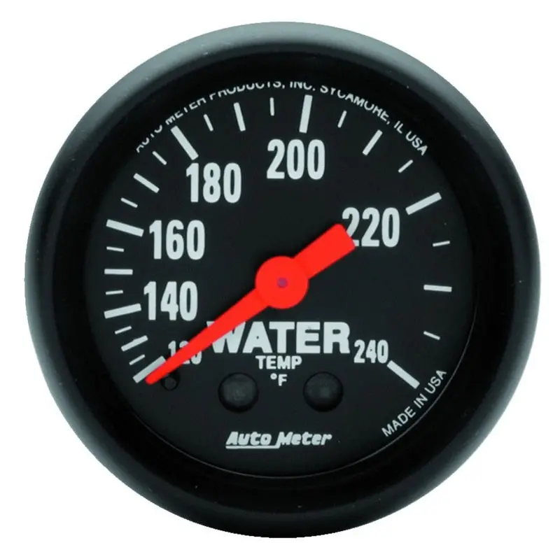 Autometer Z-Series 2-Inch Mechanical Water Temperature Gauge: 120–240°F Range 1