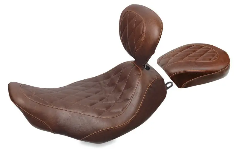 Mustang Harley-Davidson Road King Seat Kit For 1997–2007 Models — Includes Solo Seat With Dbr Mounting (Brown) 2