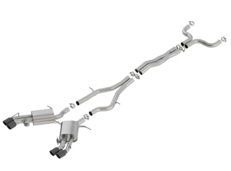 Borla S-Type Valved Cat-Back Exhaust For 2016–2018 Cadillac Cts-V 6.2L V8 – 2.75" Diameter, Black Chrome Tips 1